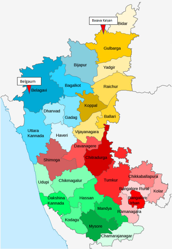 Karnataka map locations